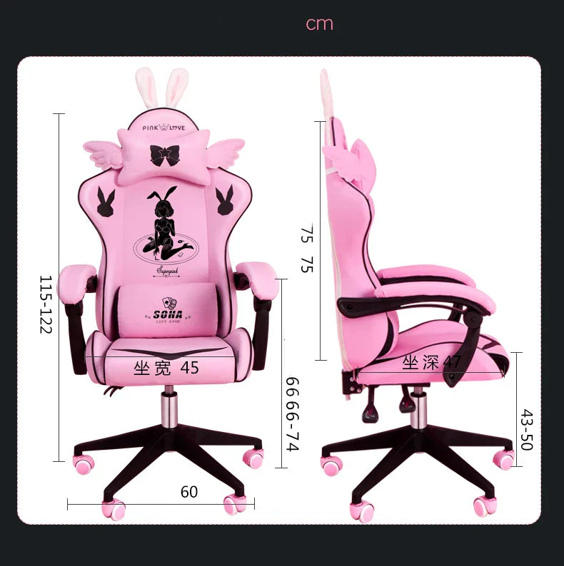 autofull pink gaming chair