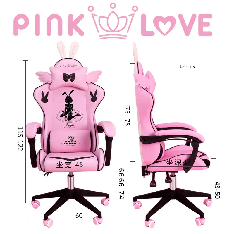 autofull pink gaming chair