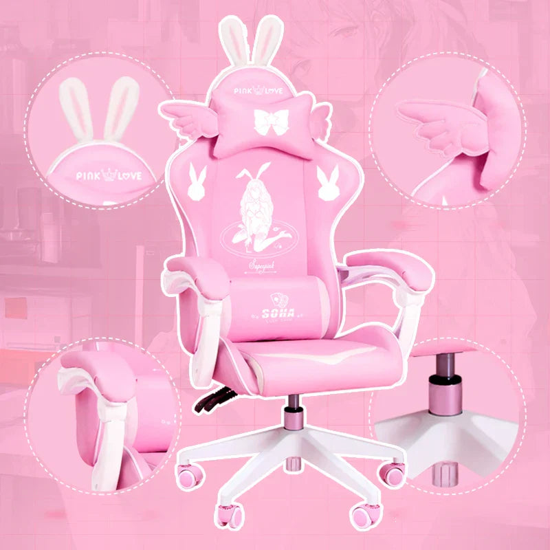 autofull pink gaming chair - Pink