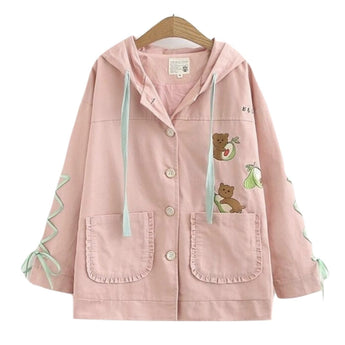 Avocado Bear Jacket - Pink / M - coat