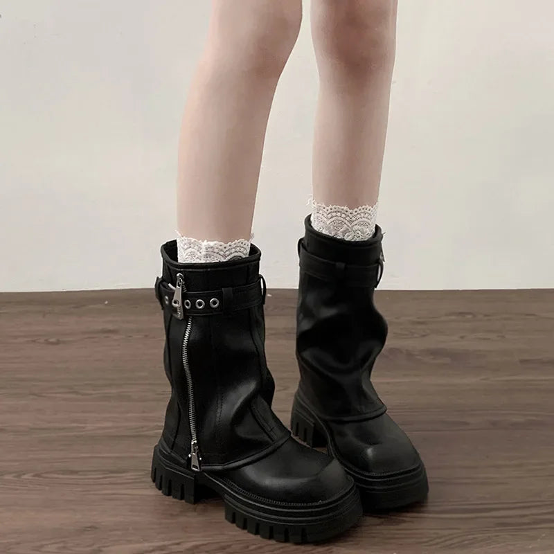 black short boots