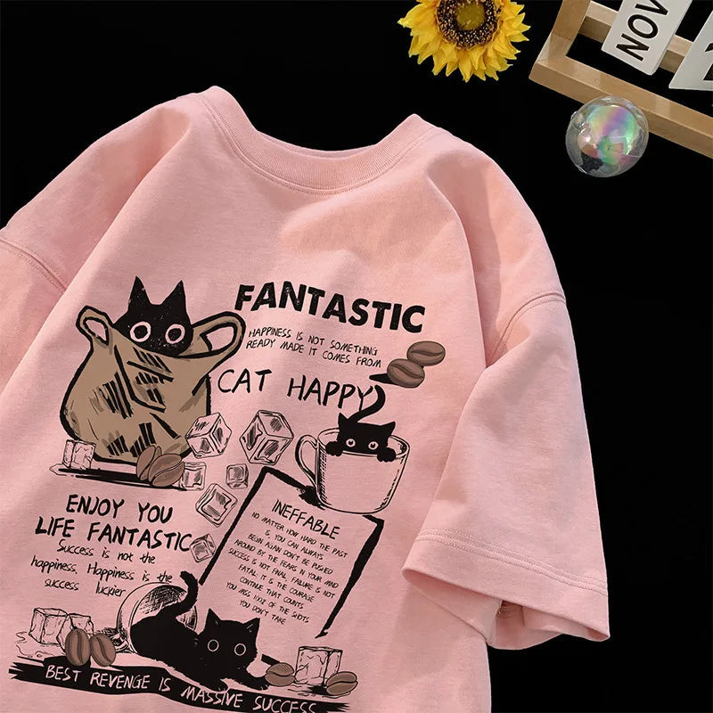 cat shirts - Pink / M