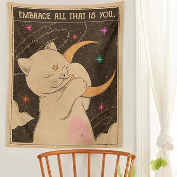 cat tapestry - Cat-Moon / Small (23.6 x 31.5 inches)