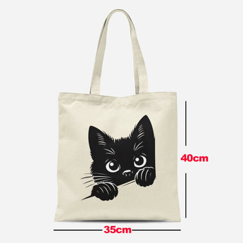 cat tote bags - Black Cat 4 / 13.8 x 15.7 inches