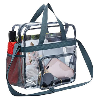 clear book bags - grey