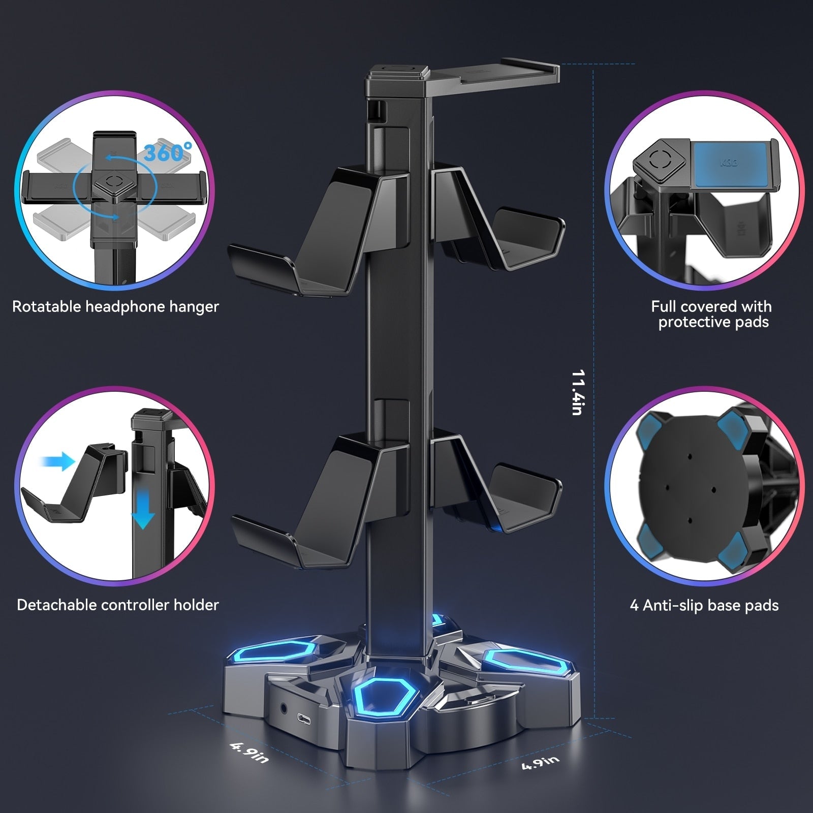 Headset & Controller LED Stand - headset stand