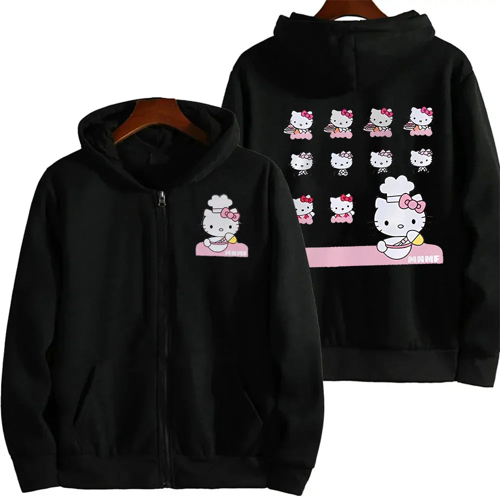 hello kitty hoodies - black / S