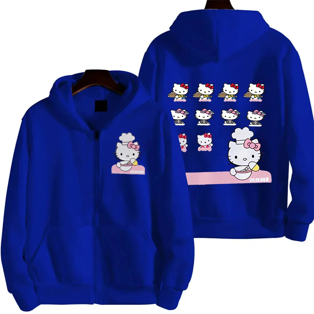 hello kitty hoodies - blue / S