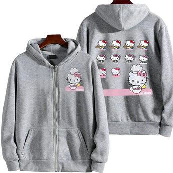 hello kitty hoodies - grey / S