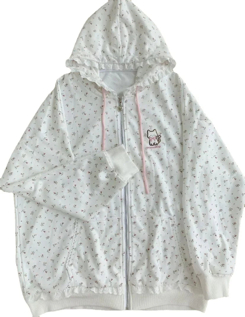 hoodie kawaii - White / S