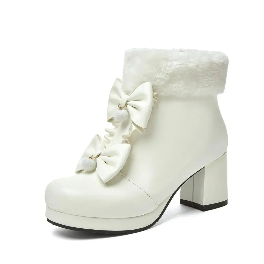 kawaii platform boots - Beige / 4