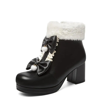 kawaii platform boots - black / 4