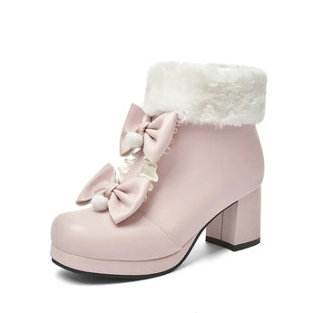 kawaii platform boots - Pink / 4