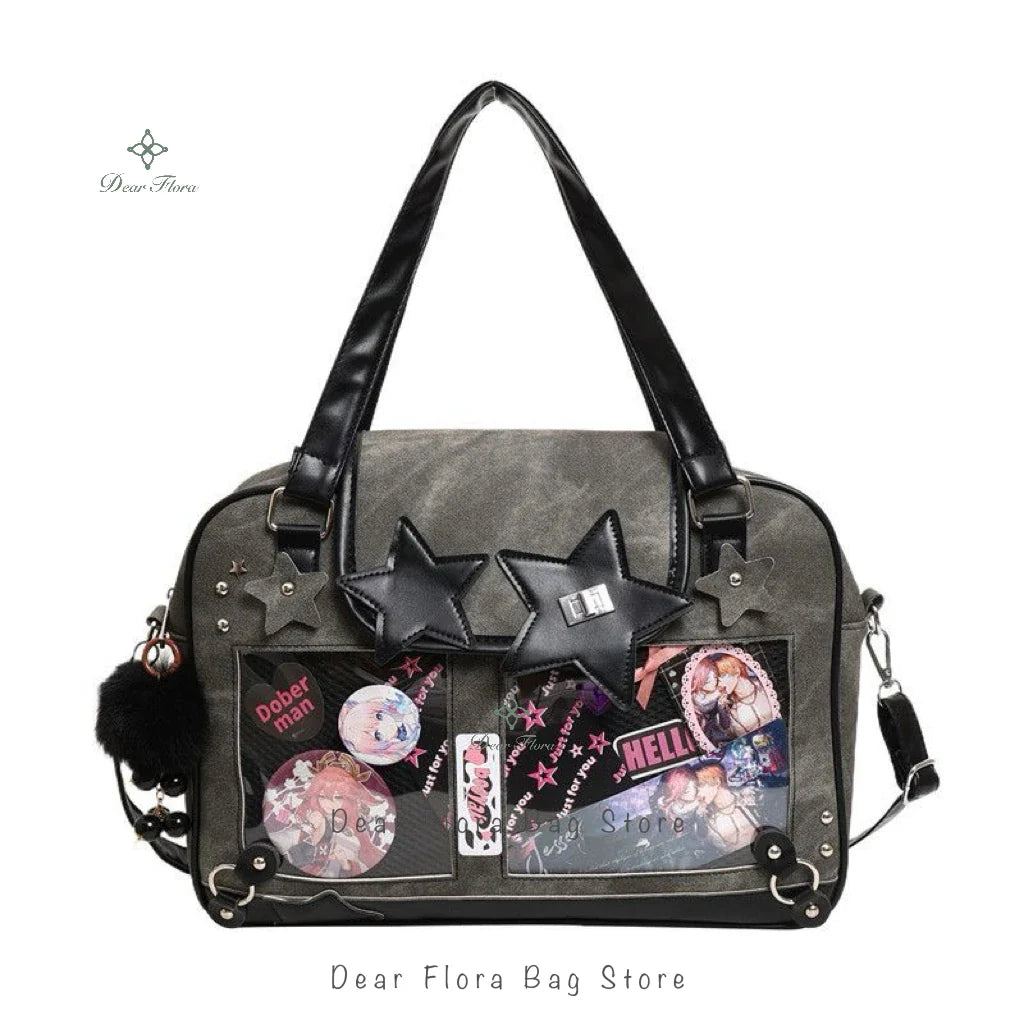 kawaii purses - Black / 14.6 x 10.6 x 3.1 inches with board