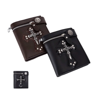 mens gothic wallets - Black