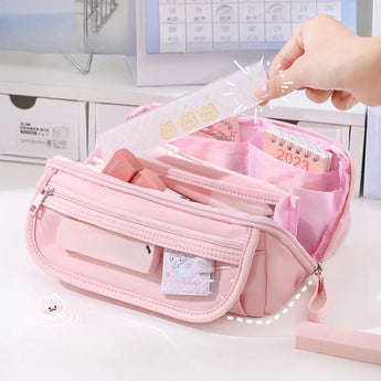 pink pencil case - pink